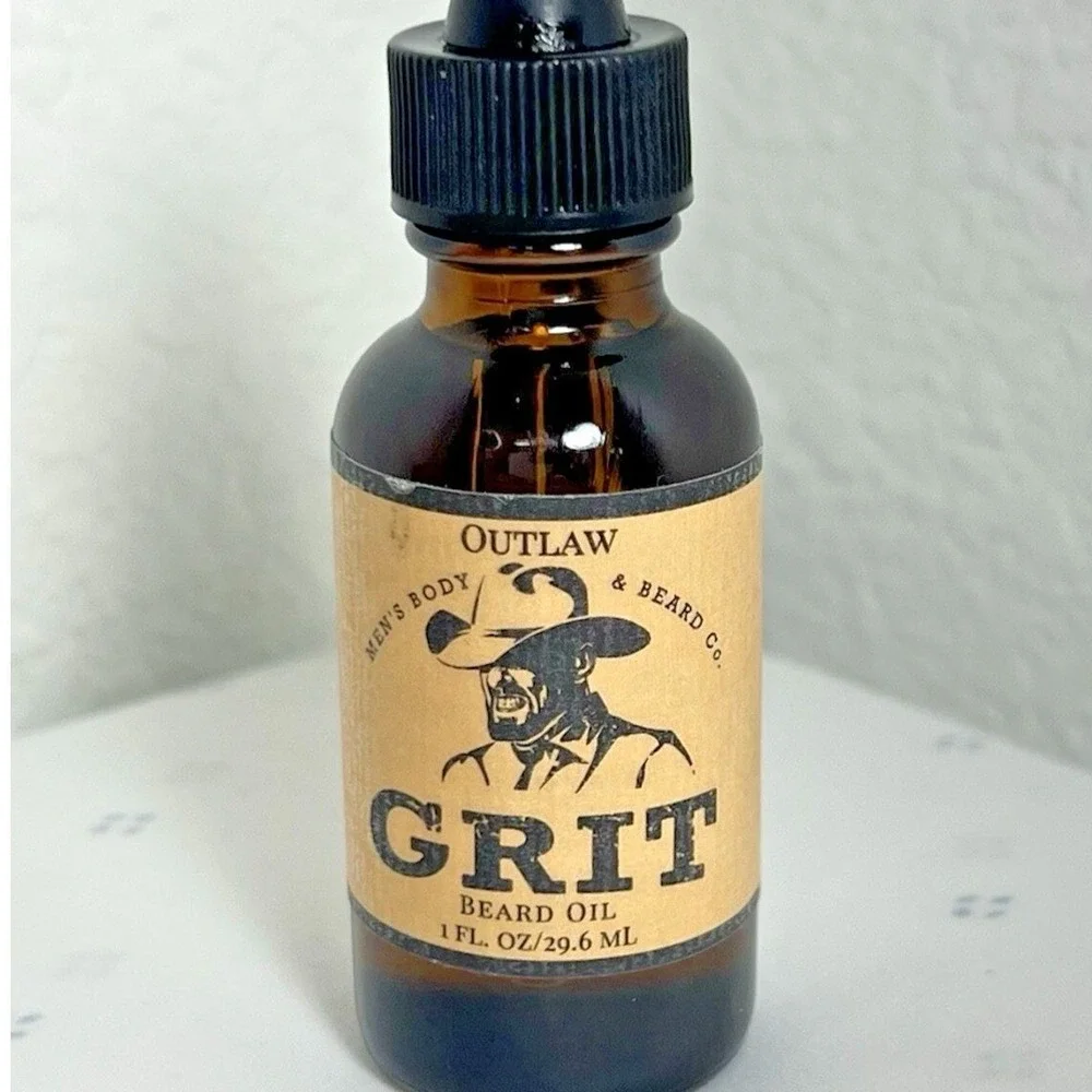 Outlaw Grit Beard Oil 1oz Mens Body &‎ Beard Co Natural Jojoba Castor Almond Oil